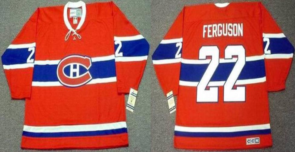 2019 Men Montreal Canadiens 22 Ferguson Red CCM NHL jerseys